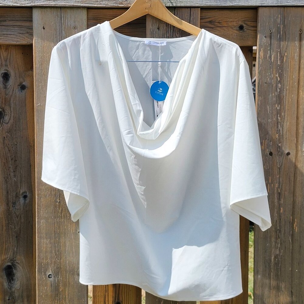 ATTRACTIVE Cupshe Beach Coverup t-shirt Scoop Neck Women's Size M BNWT